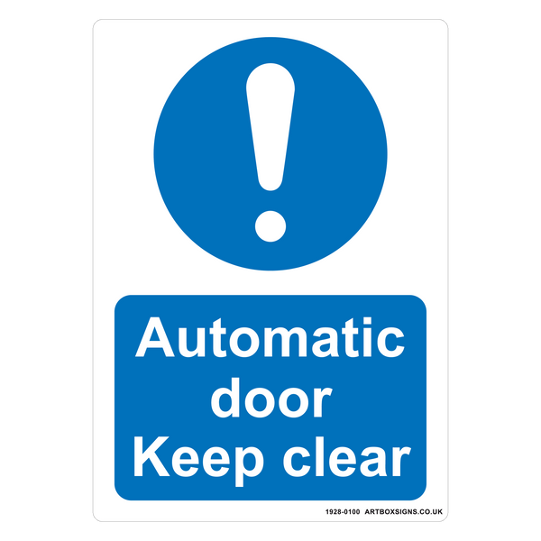 2-Pack Automatic door Keep Clear Mandatory Signs - Artbox Printers