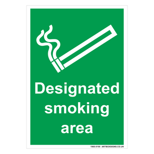 Designated Smoking Area Sign - Artbox Printers