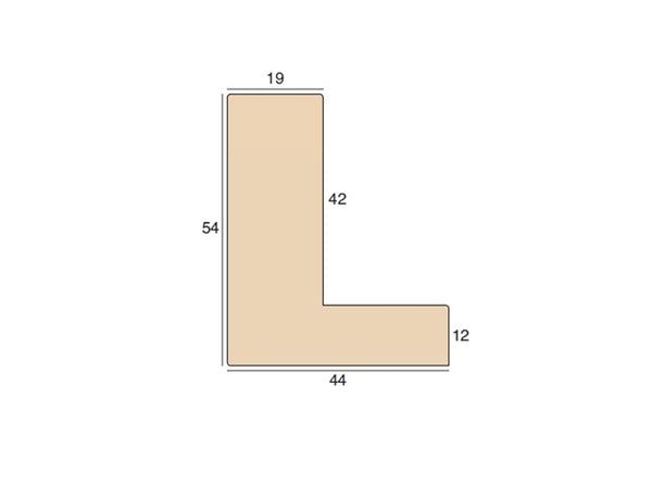 19mm 'Bare Wood L' Ayous 42mm Rebate FSC 100%