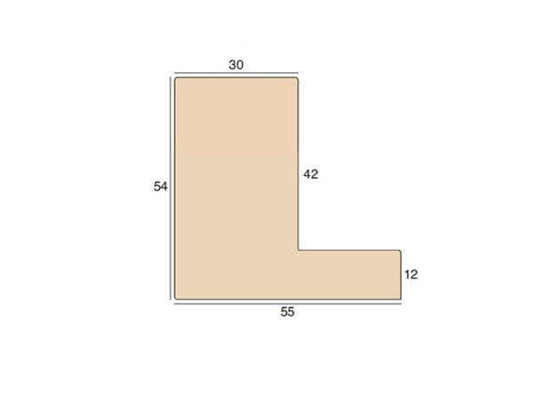 30mm 'Bare Wood L' Ayous 42mm Rebate