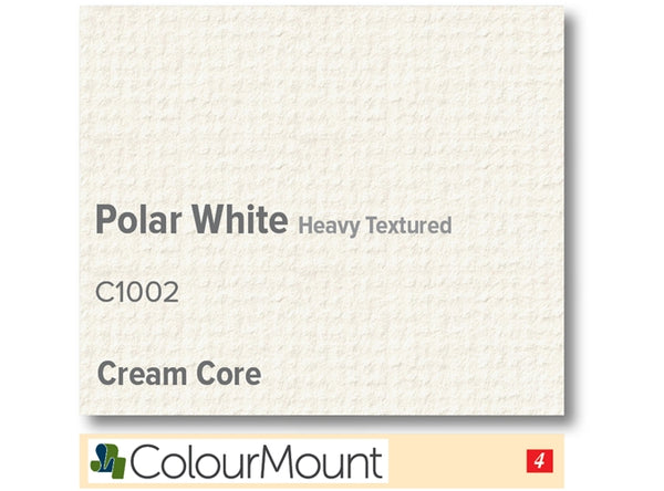 POLAR WHITE  - Colourmount Cream Core Heavy Textured