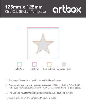Kiss Cut Sticker 125mm x 125mm Template