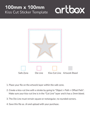 Kiss Cut Sticker 100mm x 100mm Template