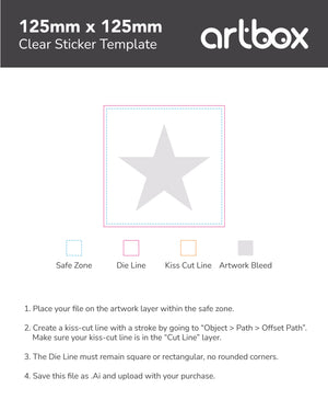 Clear Sticker 125mm x 125mm Template