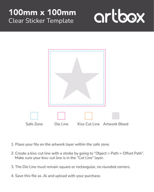 Clear Sticker 100mm x 100mm Template