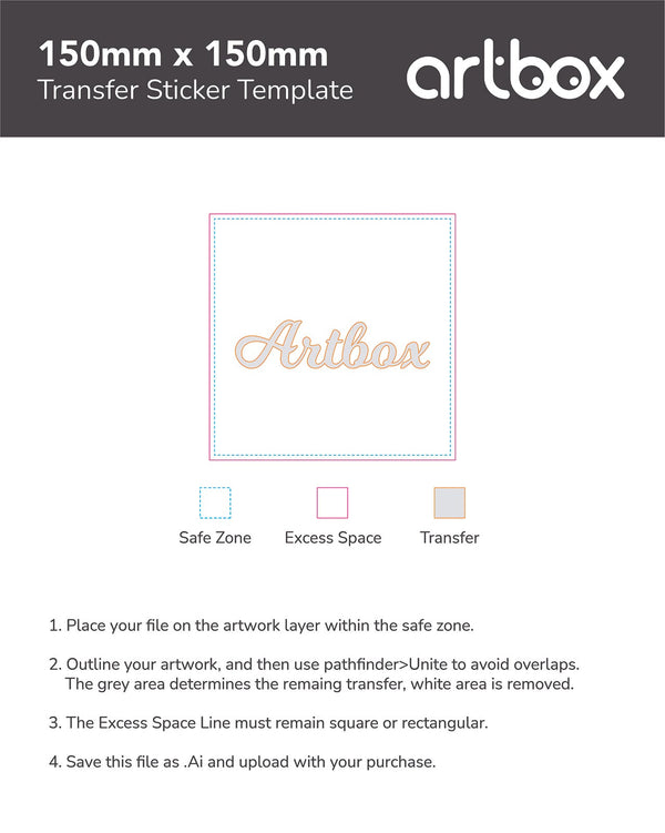 Transfer Sticker 150mm x 150mm Template