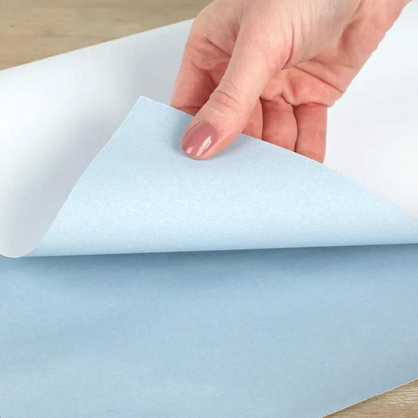 The colour and texture of Blueback poster paper