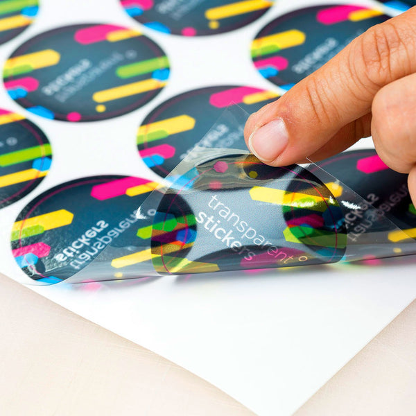transparent and clear business stickers