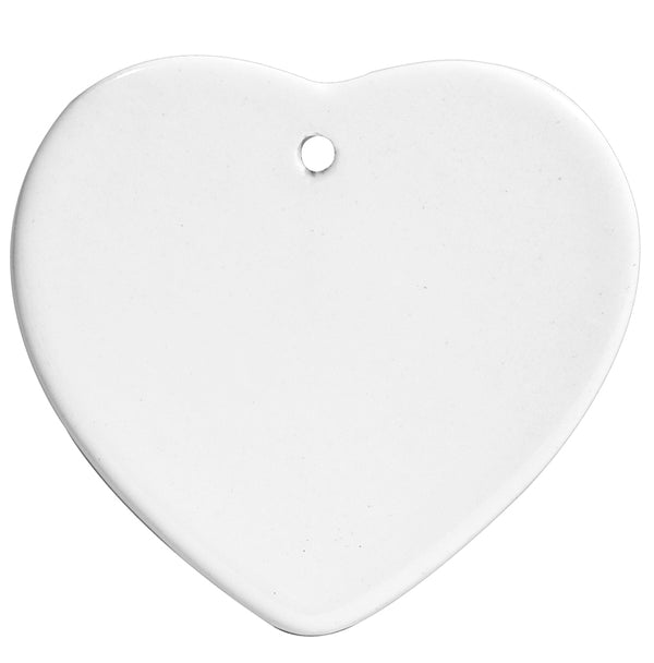 Ceramic Heart Christmas Tree Decoration (8x7cm)