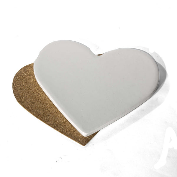 Ceramic 4"x4" Heart Coasters
