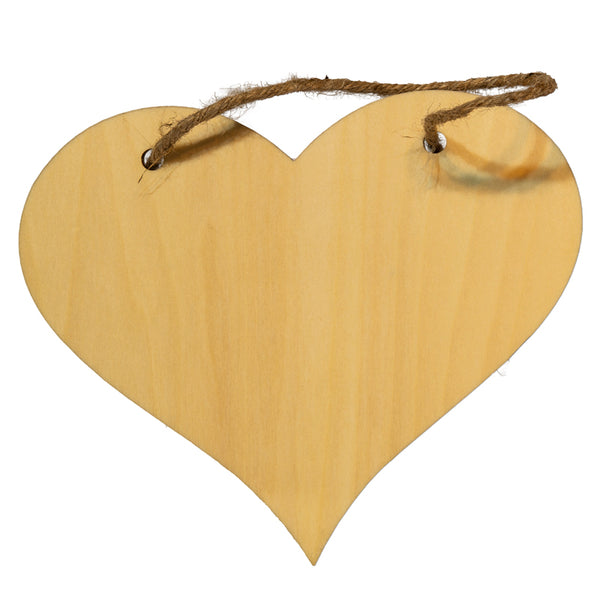 Natural Wood Heart Hanger (18x15cm)